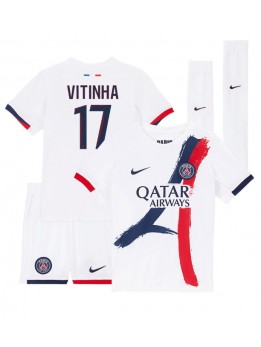 Paris Saint-Germain Vitinha #17 Auswärts Trikotsatz für Kinder 2024-25 Kurzarm (+ Kurze Hosen)